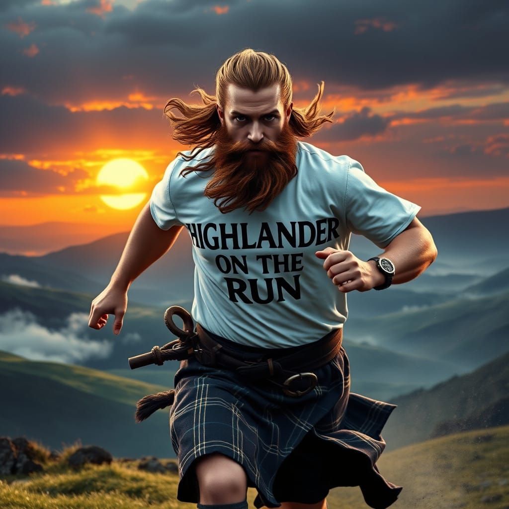 Kilted Highlander Vanishes Across Enchanted Highlands