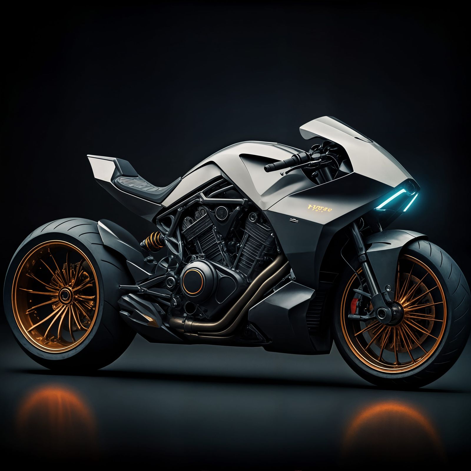 Future Motorcycle in Hyperrealistic HDR