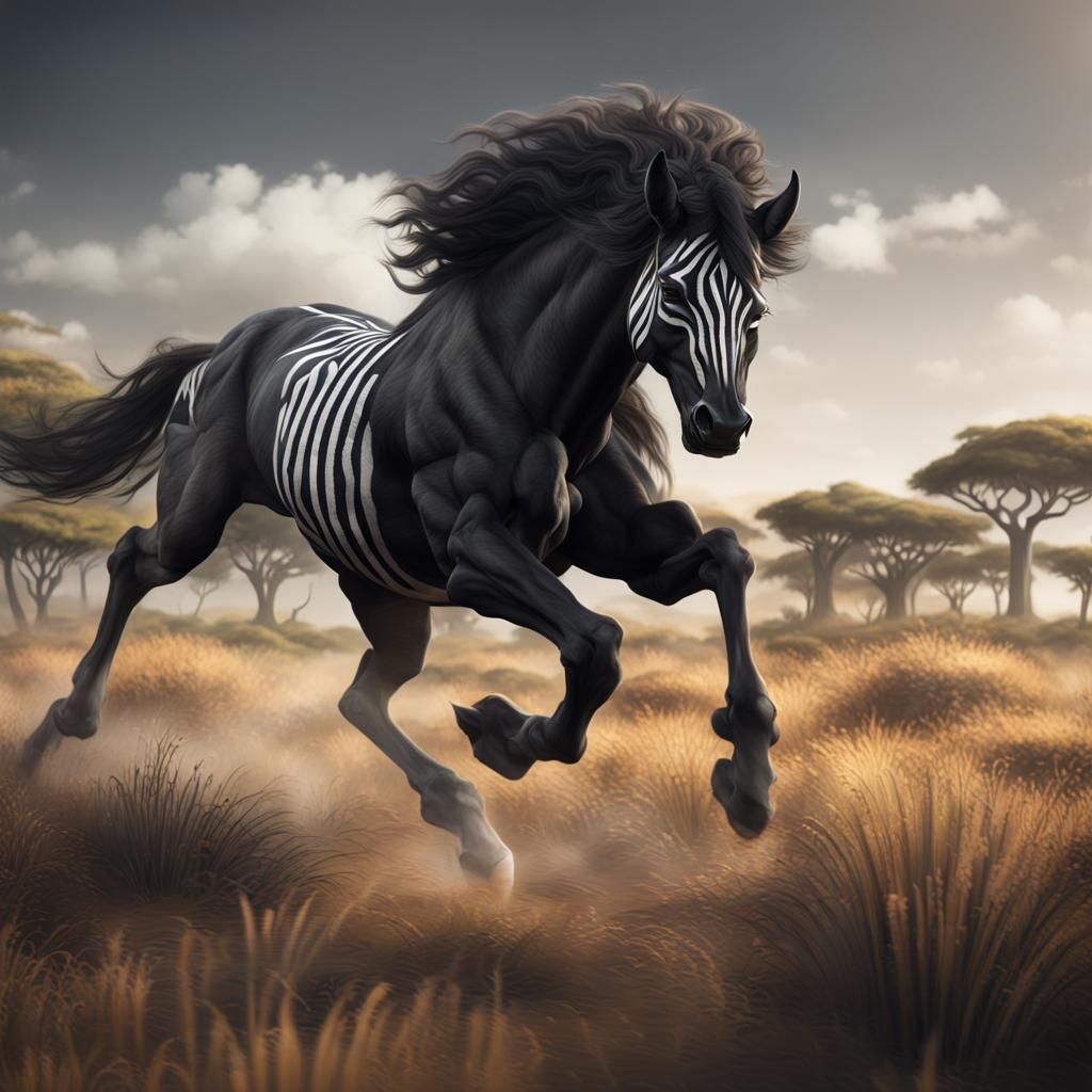 Fantasy Centaur Galloping Across African Savanna