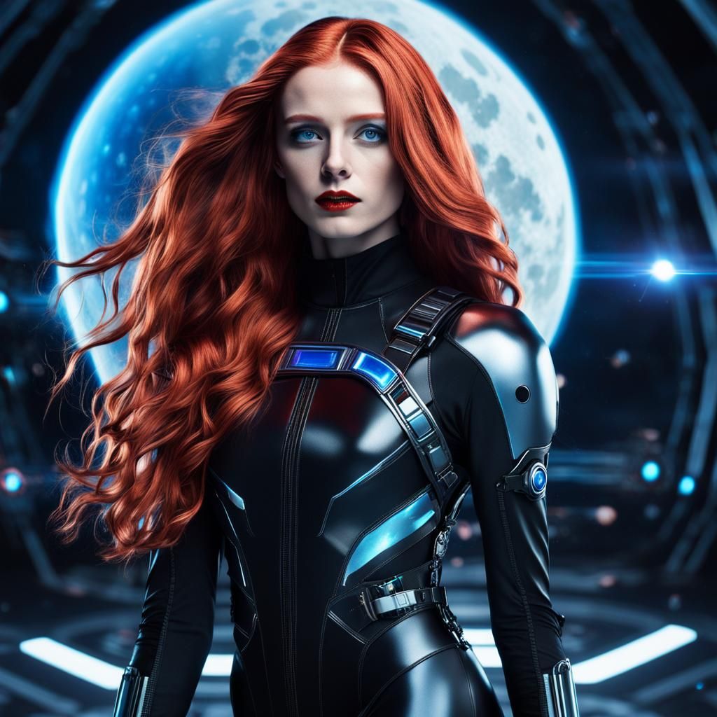 Futuristic Sci-Fi Portrait of Confident Woman