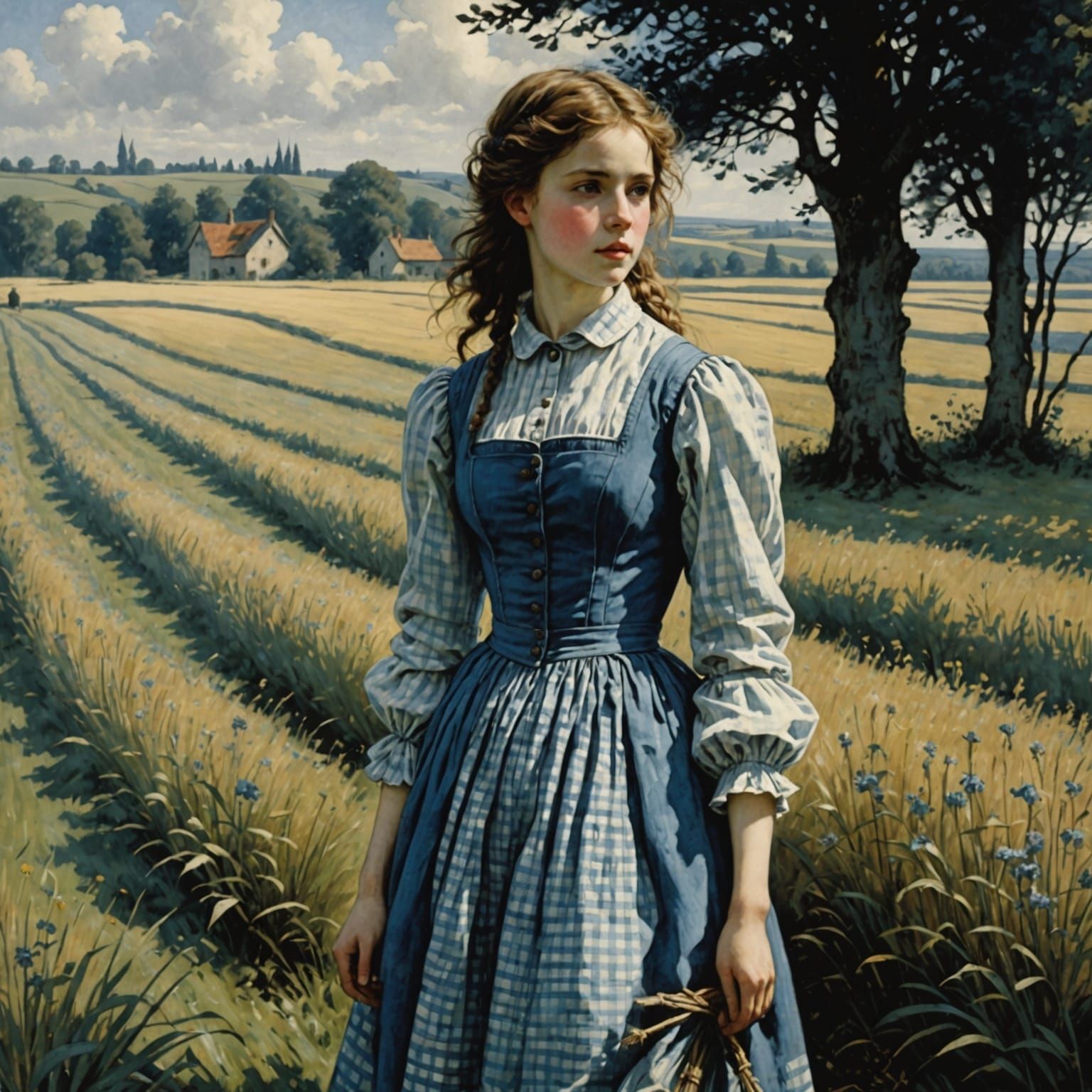 Enchanting Girl Amidst Golden Light