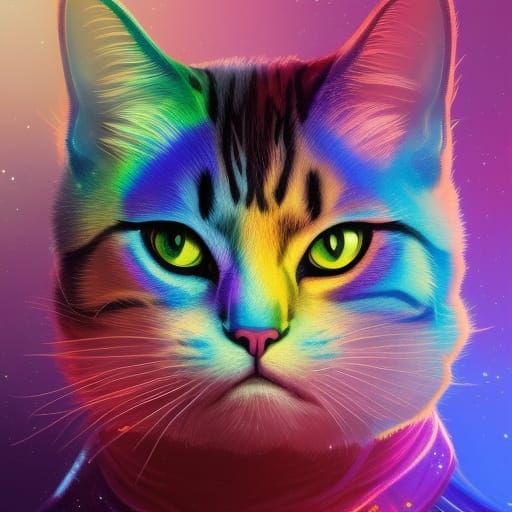 Rainbow Nyan Cat in Space, Digital Art