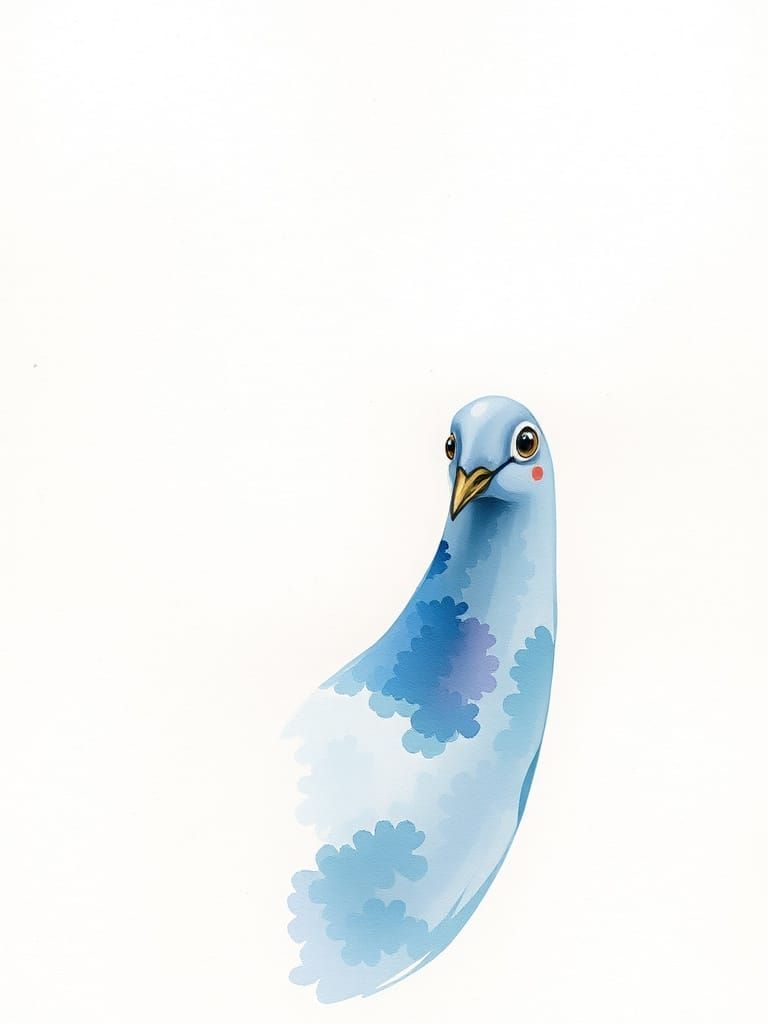 Dreamy Watercolor Pigeon in Soft Elegance