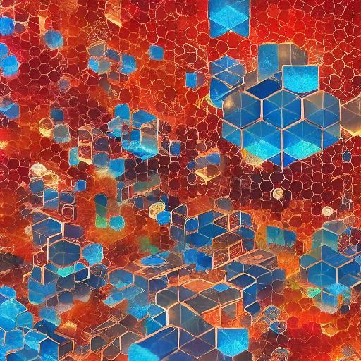 Iced Geometric Shapes in Detailed Digital Painting