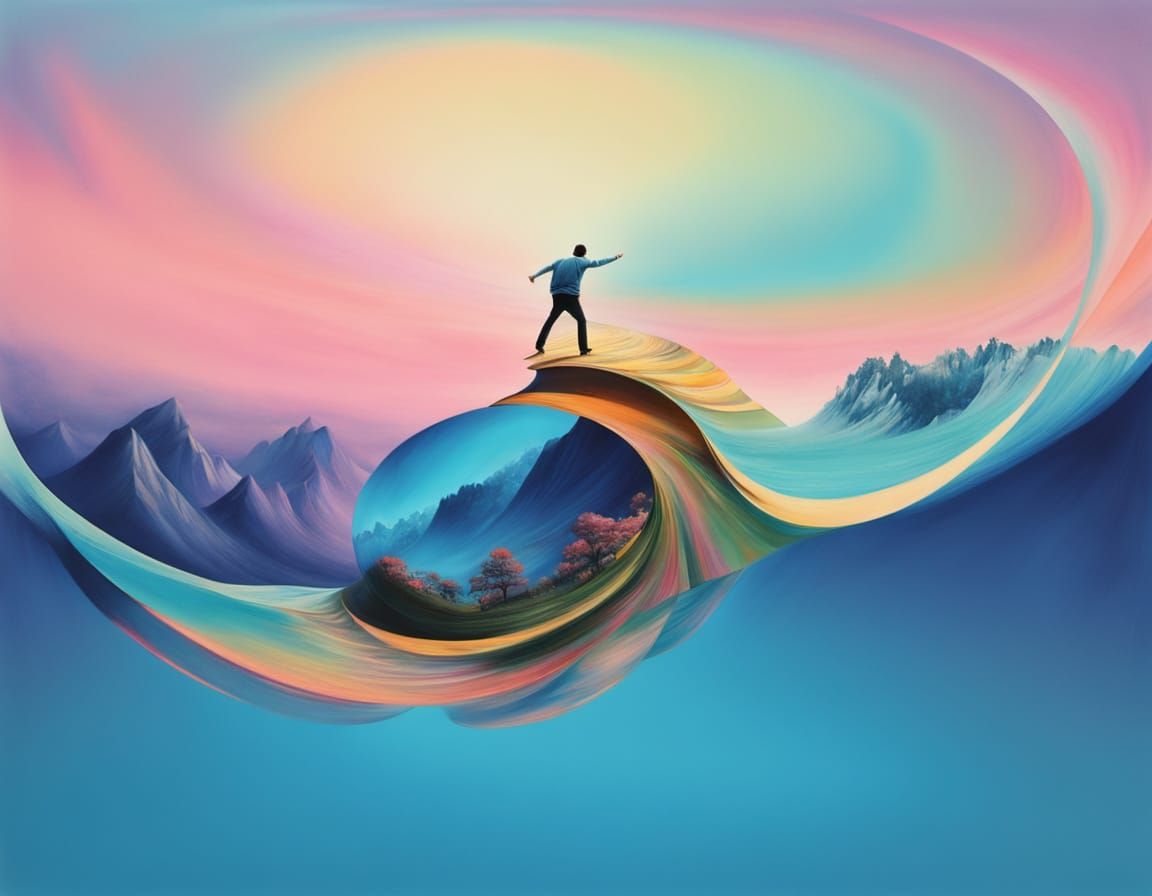 Surreal Vertigo Image with Warped Perspective