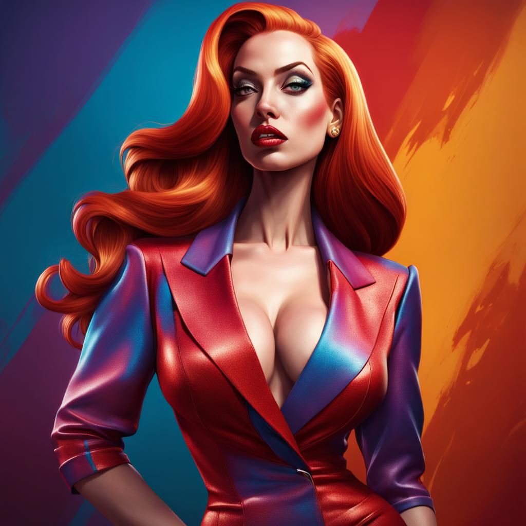 Jessica Rabbit Reimagined: Hyperrealistic Splash Art