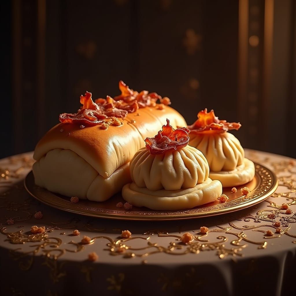 Decadent Roll with Dumplings, Onions and Bacon