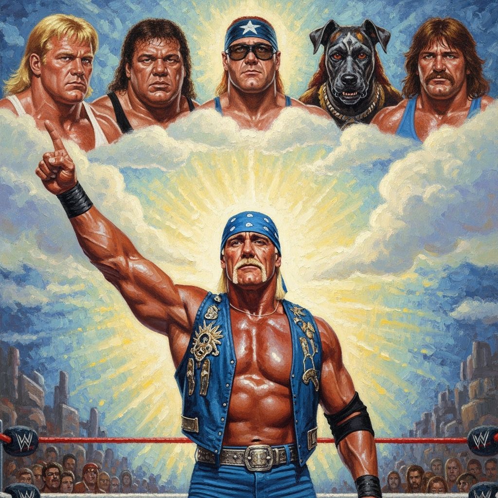 Hulk Hogan Ascends to Heaven: An Oil Painting
