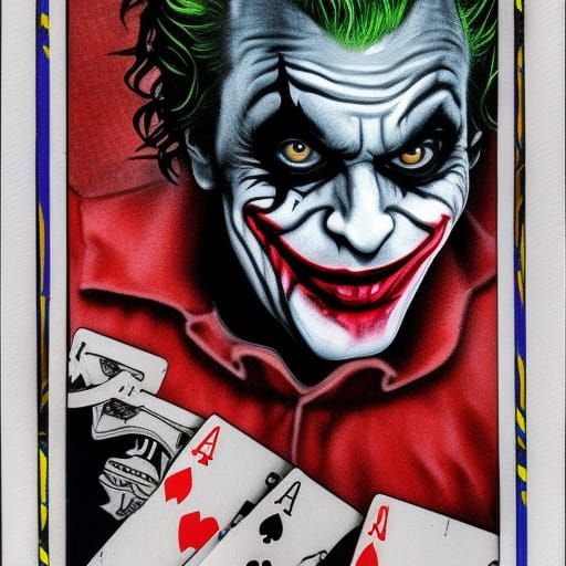 Hyperrealistic Joker with Playing Card, Splash Art