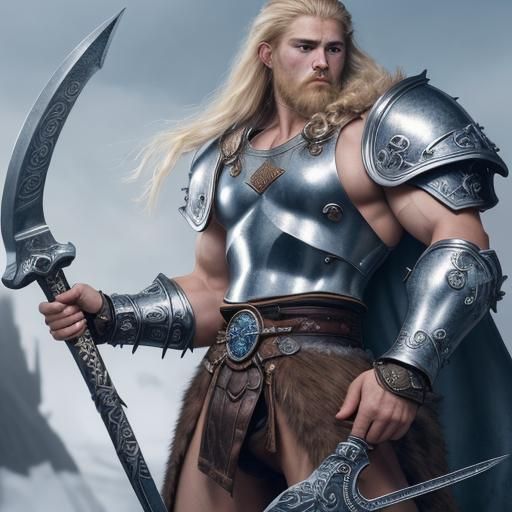 Viking Warrior King in Ethereal Fantasy Style