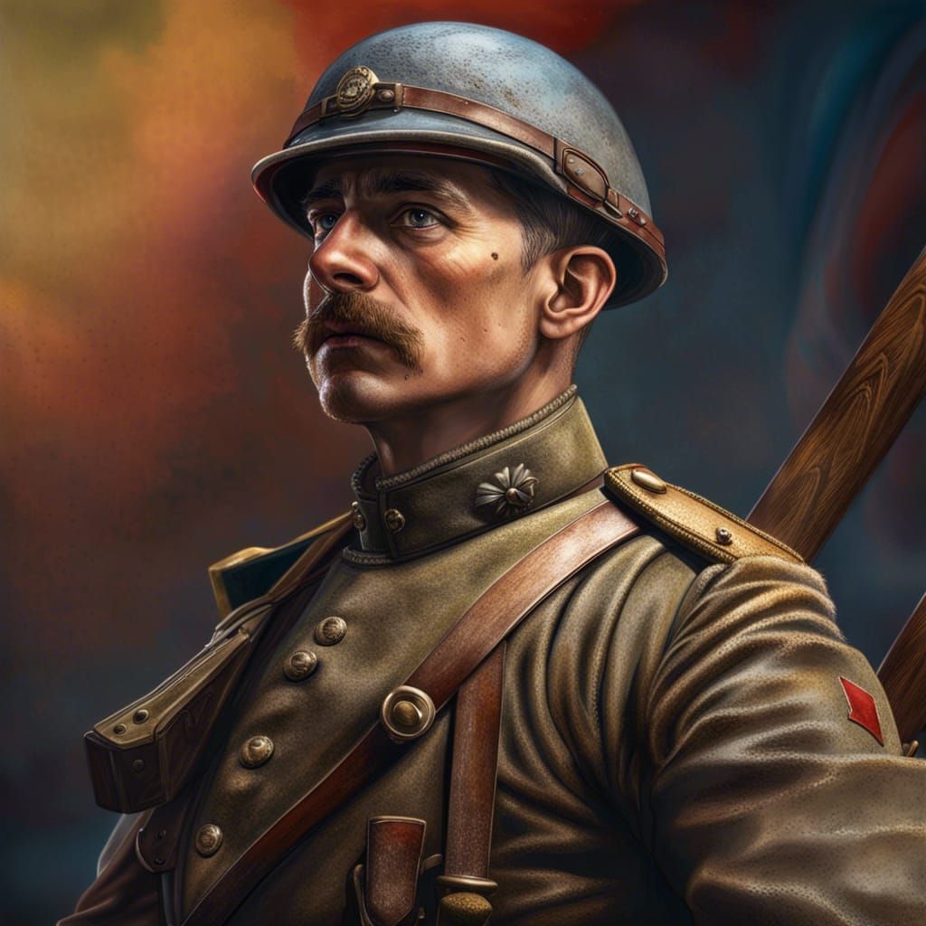 French WWI Soldier on Guard Duty