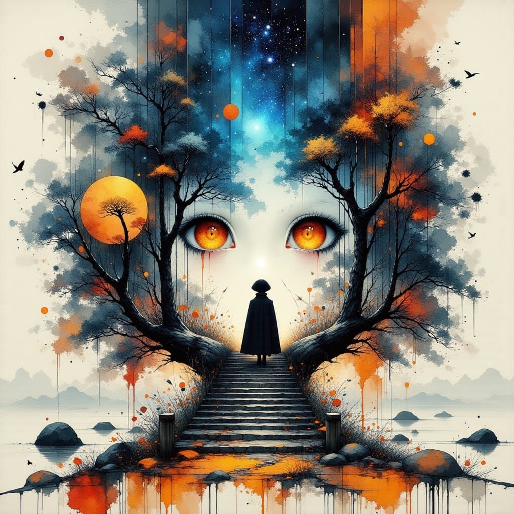 Surreal Landscape of Emotions Marching Onward