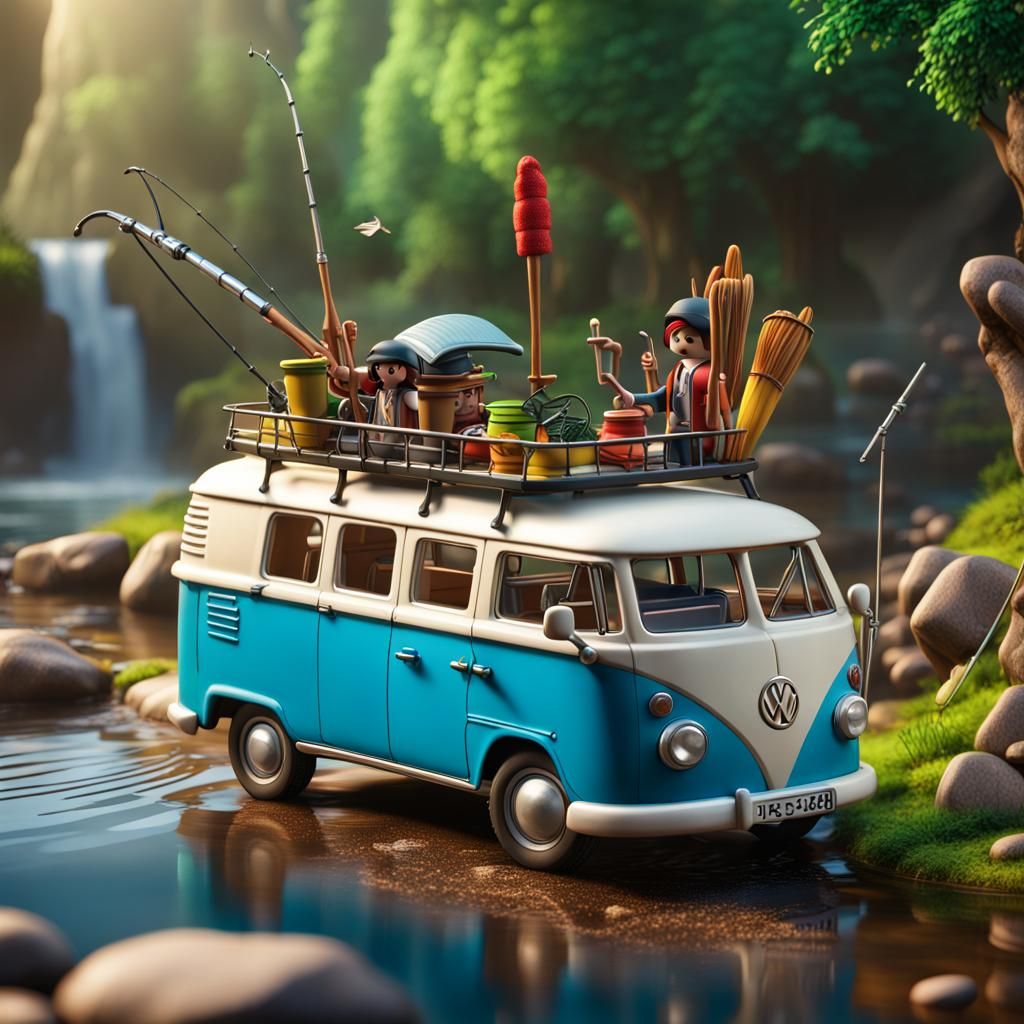 Playmobil VW Bus Fishing Trip: Fantasy Concept Art