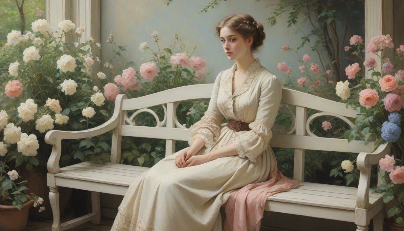 Romantic Spring Scene at Classic Belgian Cafe