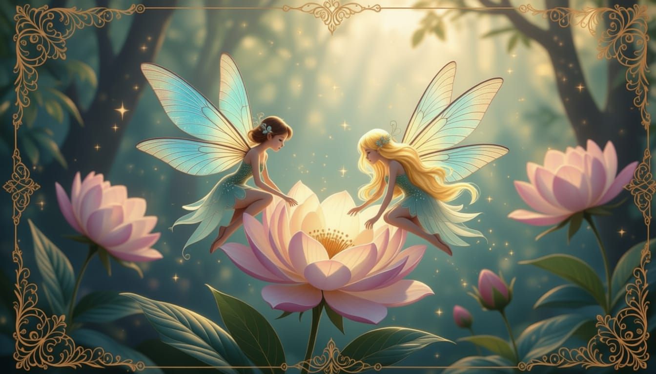 Fairy Garden Enchantment: Ethereal Fairies Among Luminescent...