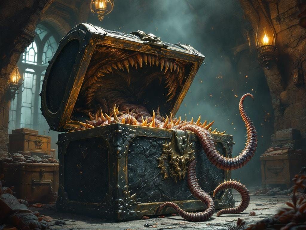 Dungeons and Dragons Mimic in Treasure Chest