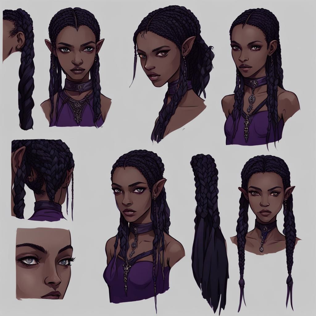 Elegant Shadow Kin Portrait in Photographic Style