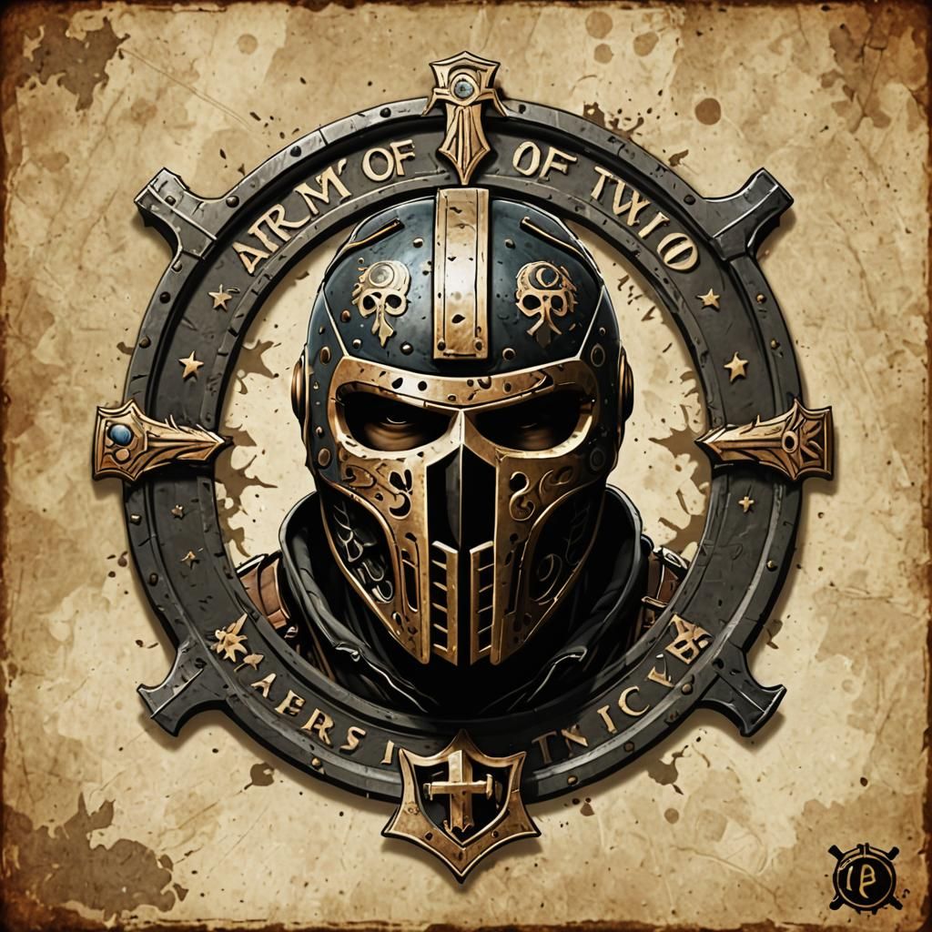 Medieval Logo Featuring Two Figures