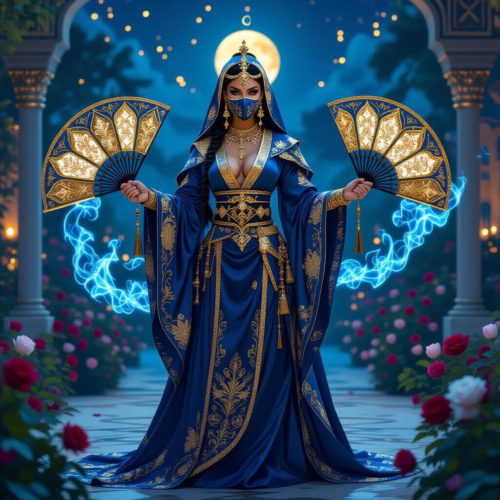 Ottoman Warrior Princess Kitana with Crescent Fans