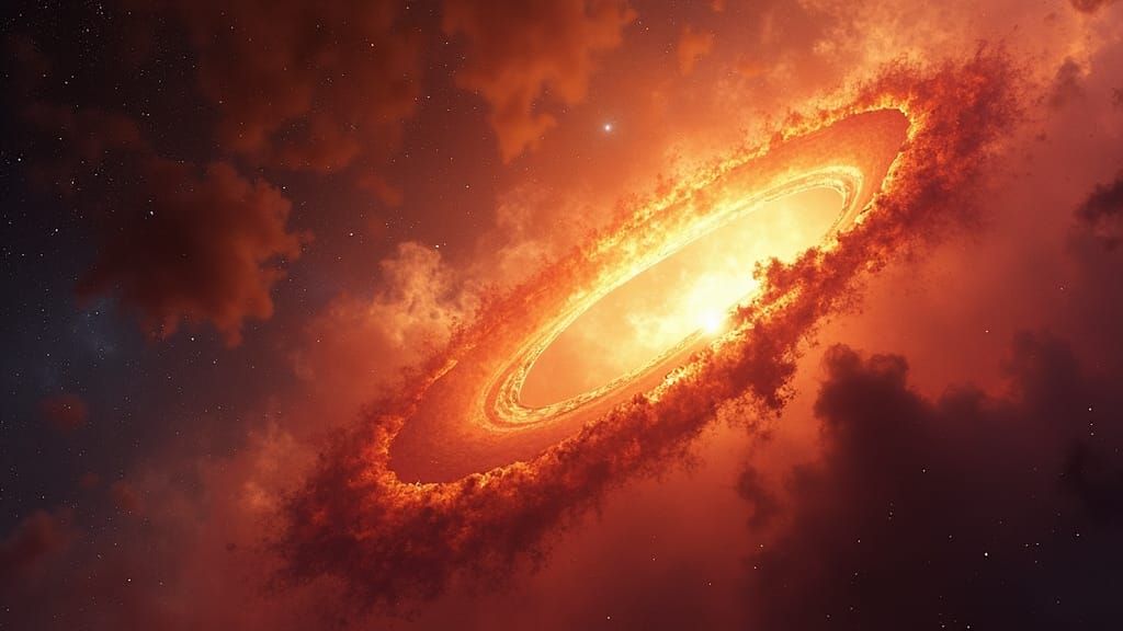 Fiery Rings Blaze Through Spider Nebula