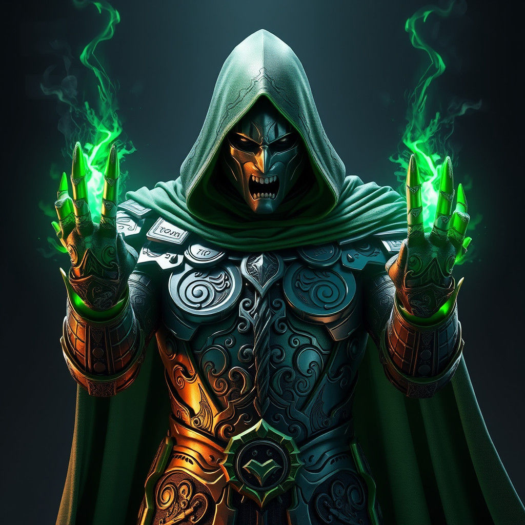 Silver Armored Victor Von Doom, Marvel Supervillain, High Fa...