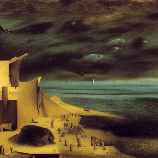 Surreal Sensory Landscape Inspired by Ernst and Dali