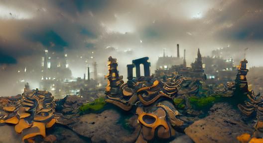 Eldritch Ruined City of Giants Concept Art
