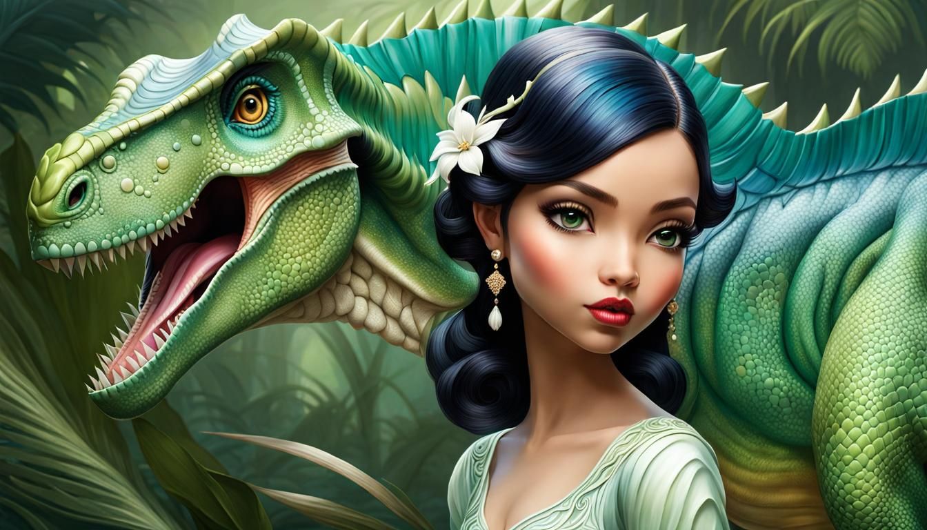 The girl and the dinosaur.