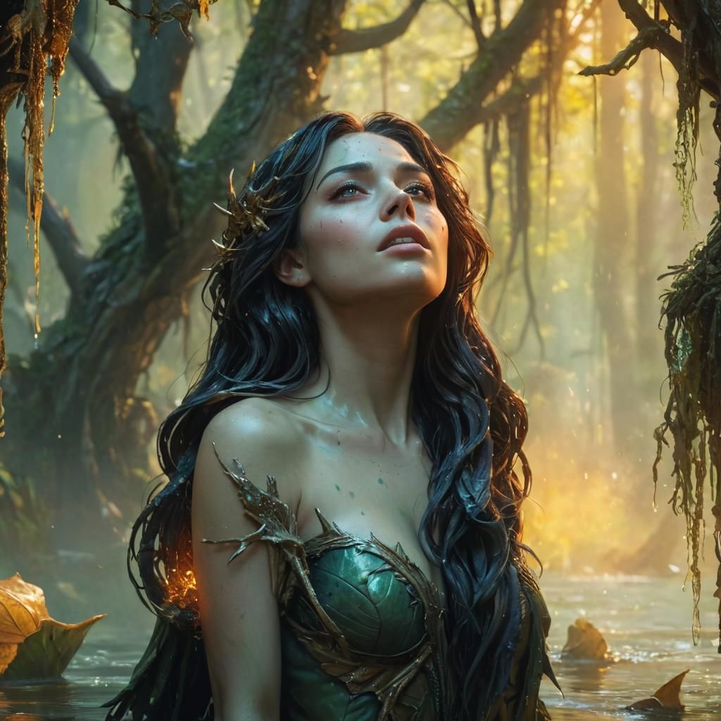 Hyperrealistic Swamp Queen Concept Art