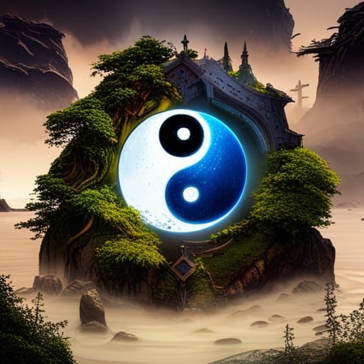 Detailed Yin Yang Matte Painting in 8k