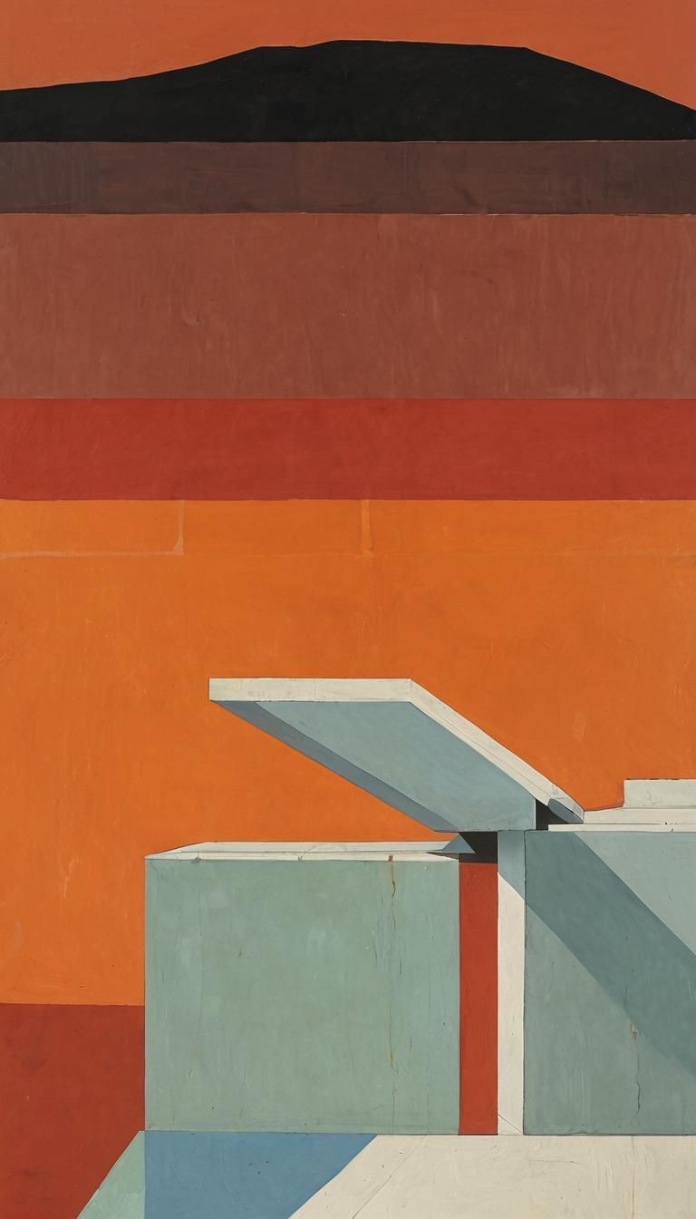 Landscape with Architectural Elements in Muted Palette with....