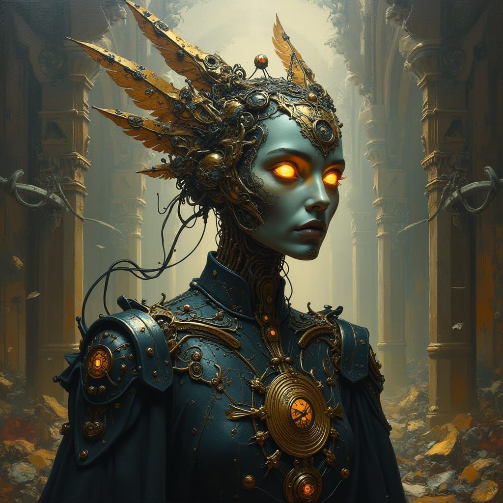 Clockwork High Priestess in Grimdark Cathedral