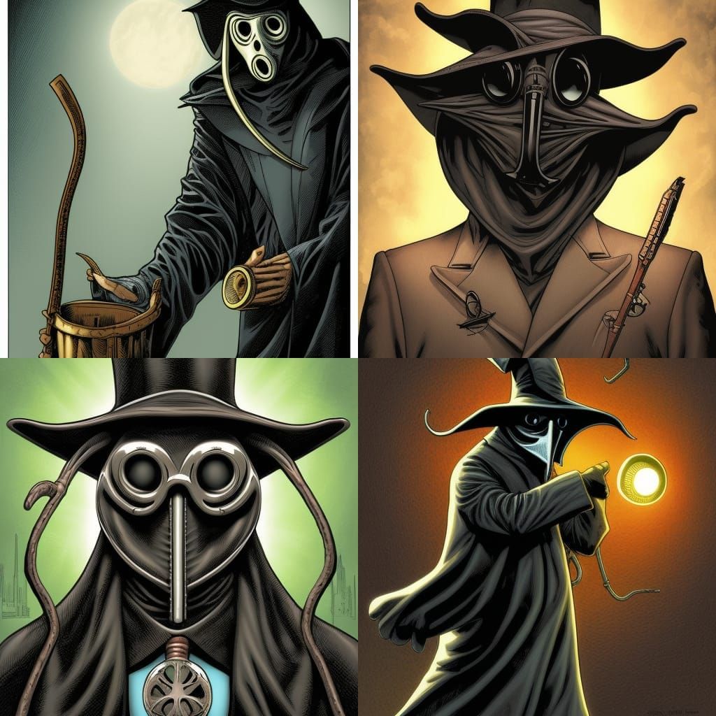 Plague Doctor in Comic Book Art Style