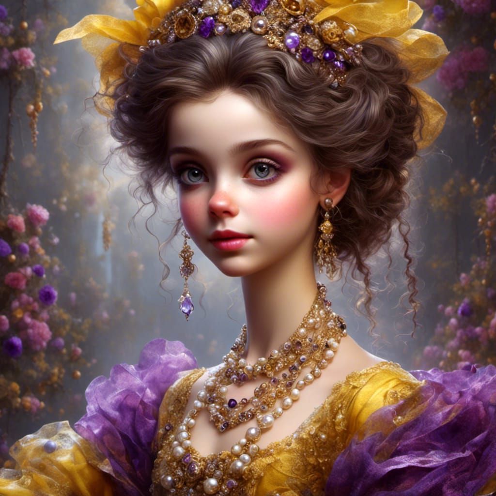 Elegant Lady Portrait in Gainsborough Style