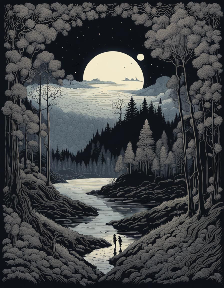 Intricate Landscape Inspired by Silhouette Animation