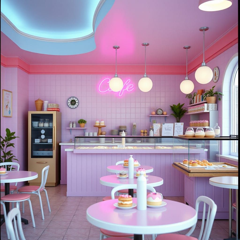 Whimsical Pastel Cafe Dreamscape