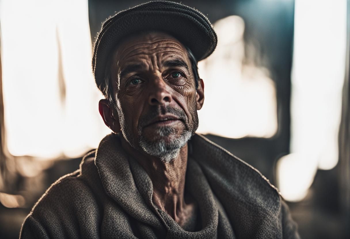 Intimate Close-Up Portrait in Ambient Light