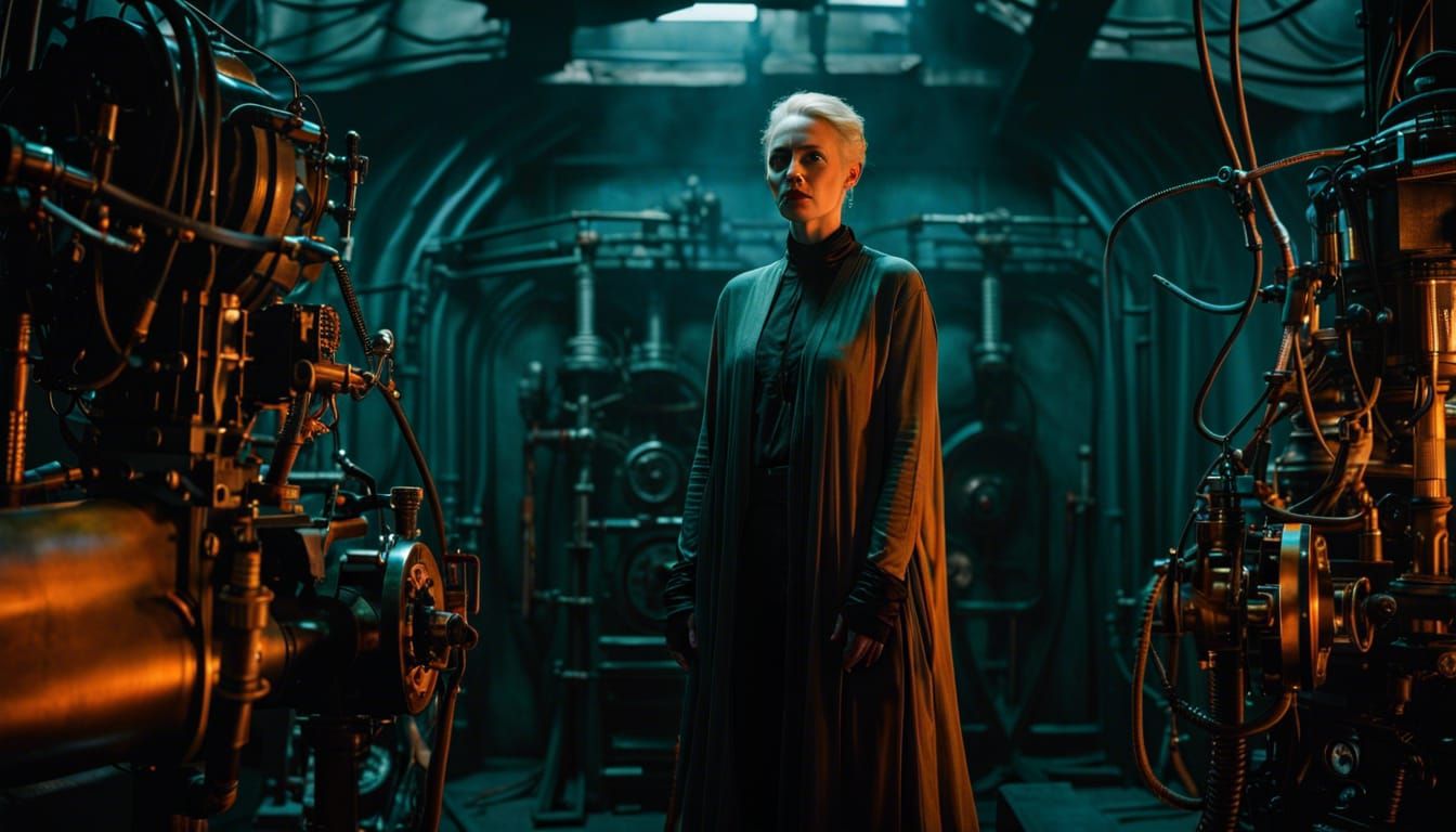 Nosferatu in Gritty Laboratory Inspired by Giger