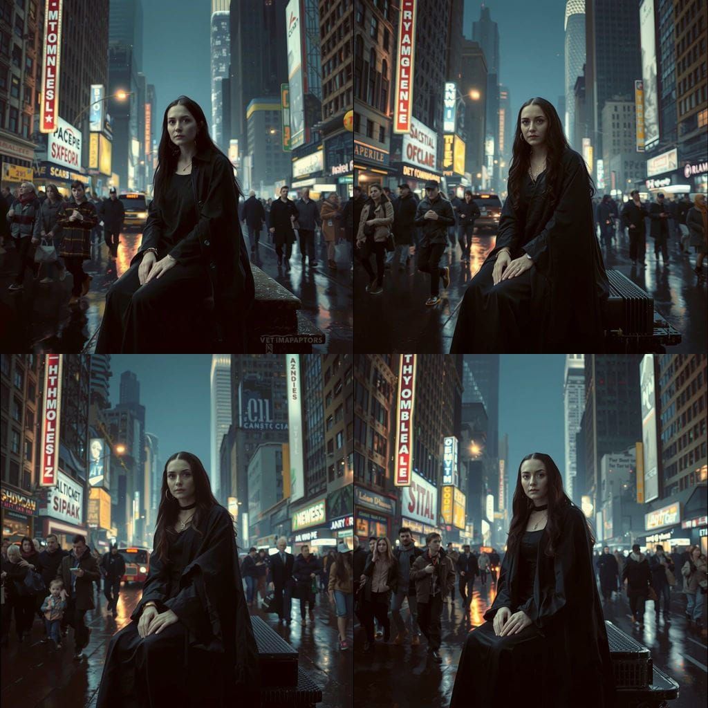 Cyberpunk Monalisa in Dystopian City