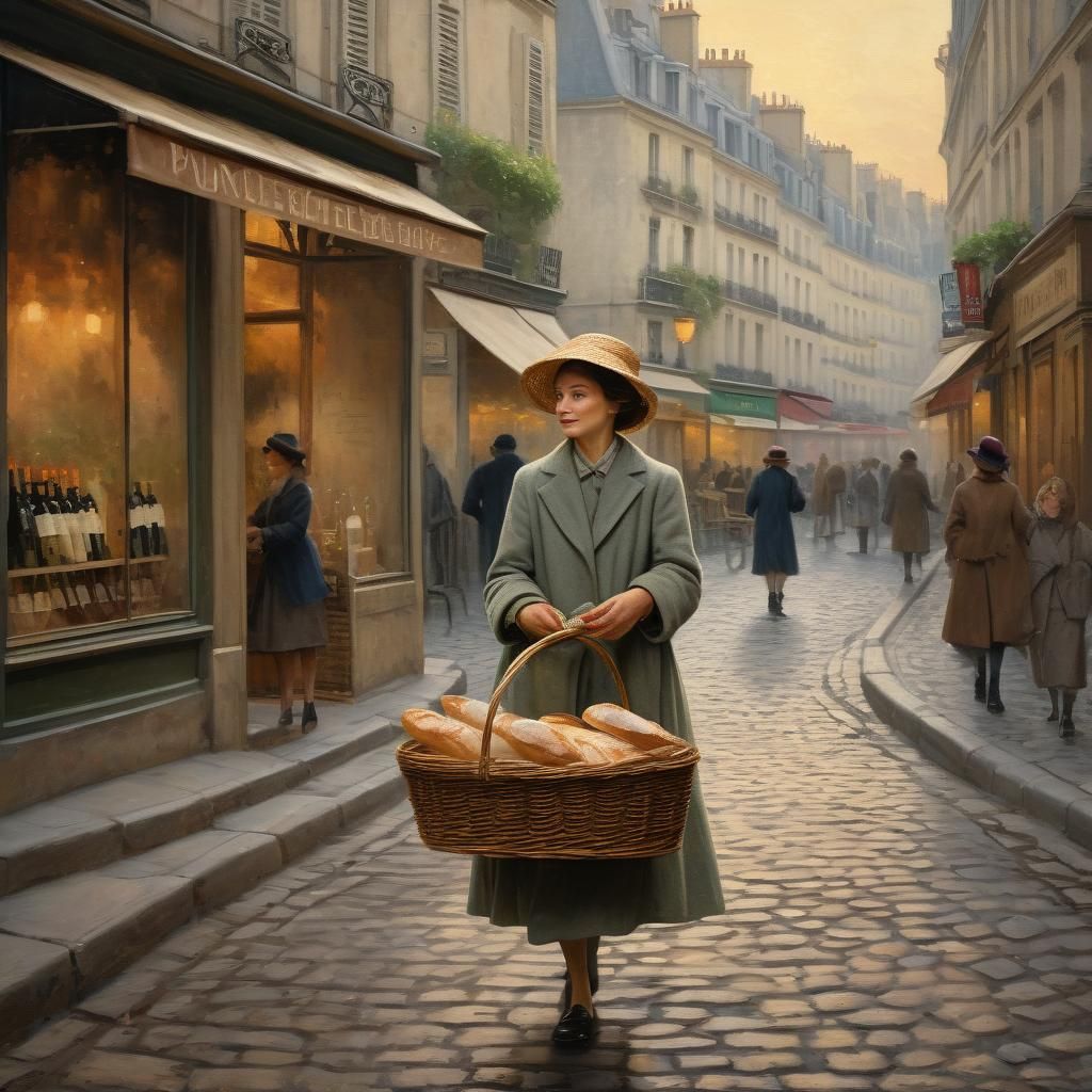Parisian Woman with Wine: French Impressionism