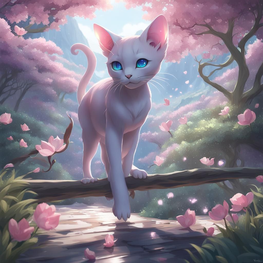 Detailed 3D Anime Art of Mew