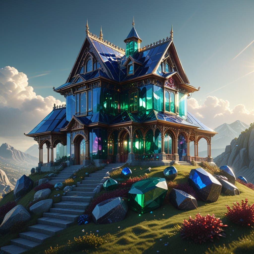 Gemstone House Bathed in Ethereal Sunlight