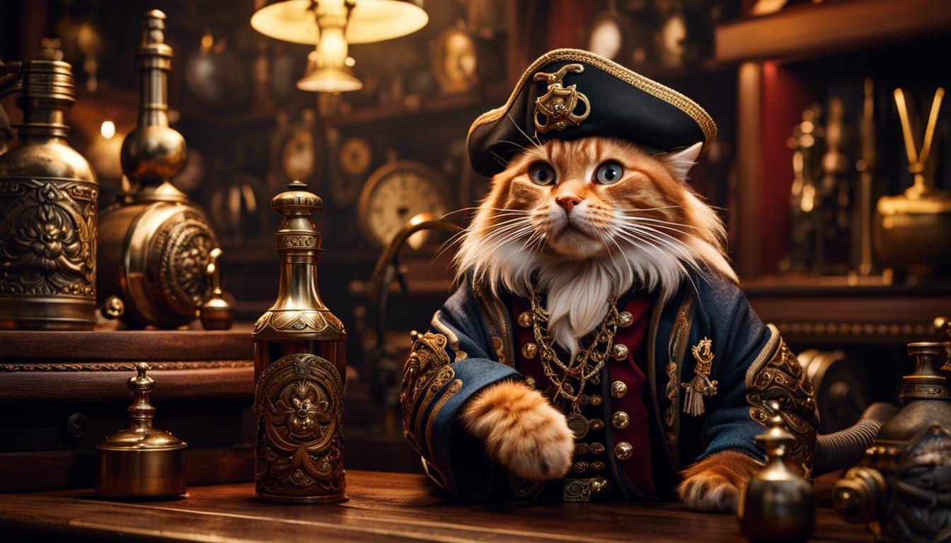 Bearded Pirate Cat and Crew at Cat Club