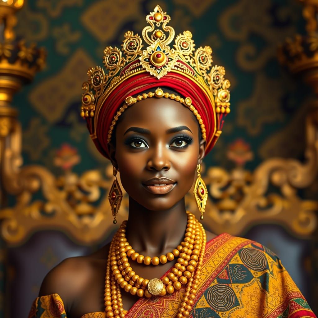 African Royal in Opulent Ashanti Court
