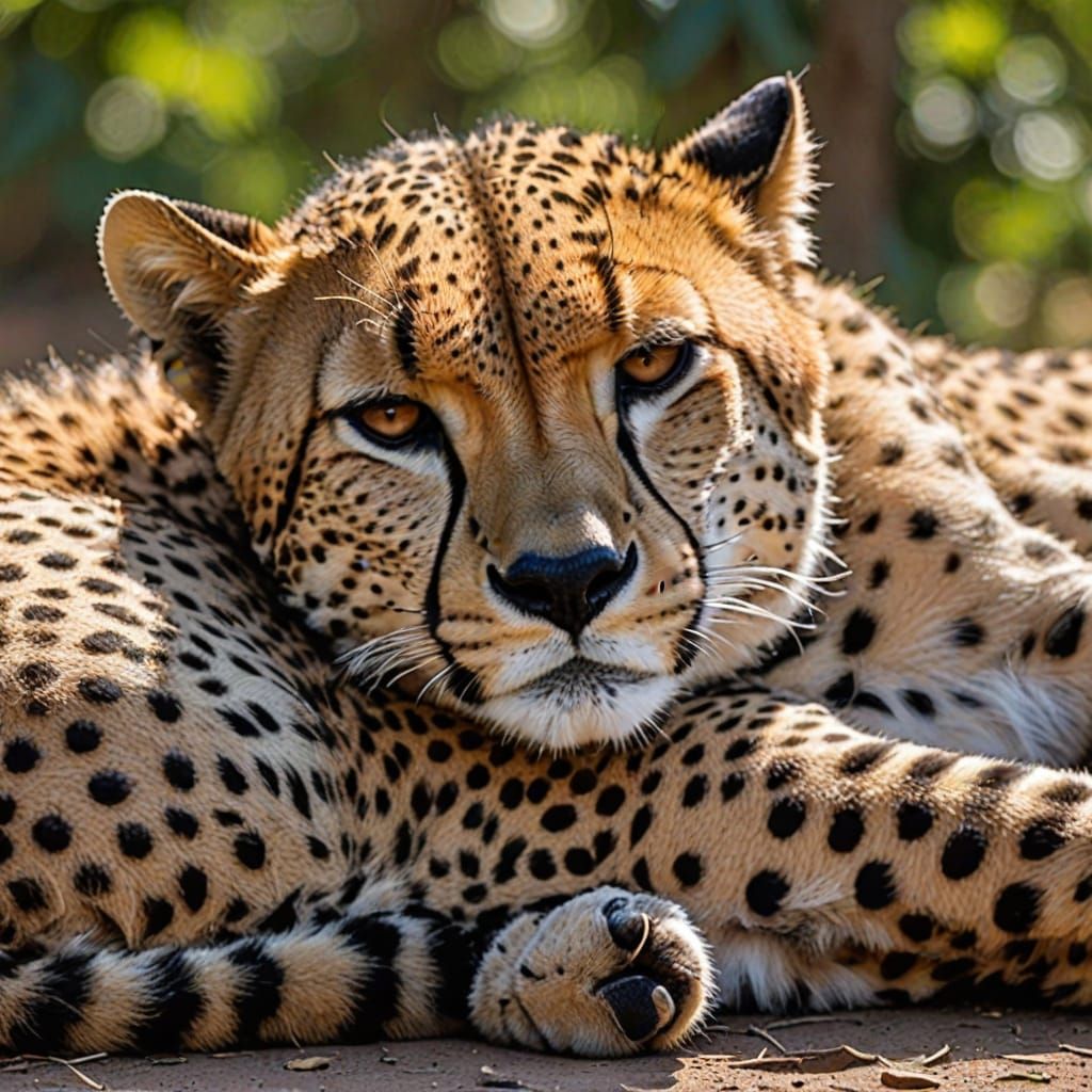 Cheetah Human Hybrid Takes a Peaceful Snooze