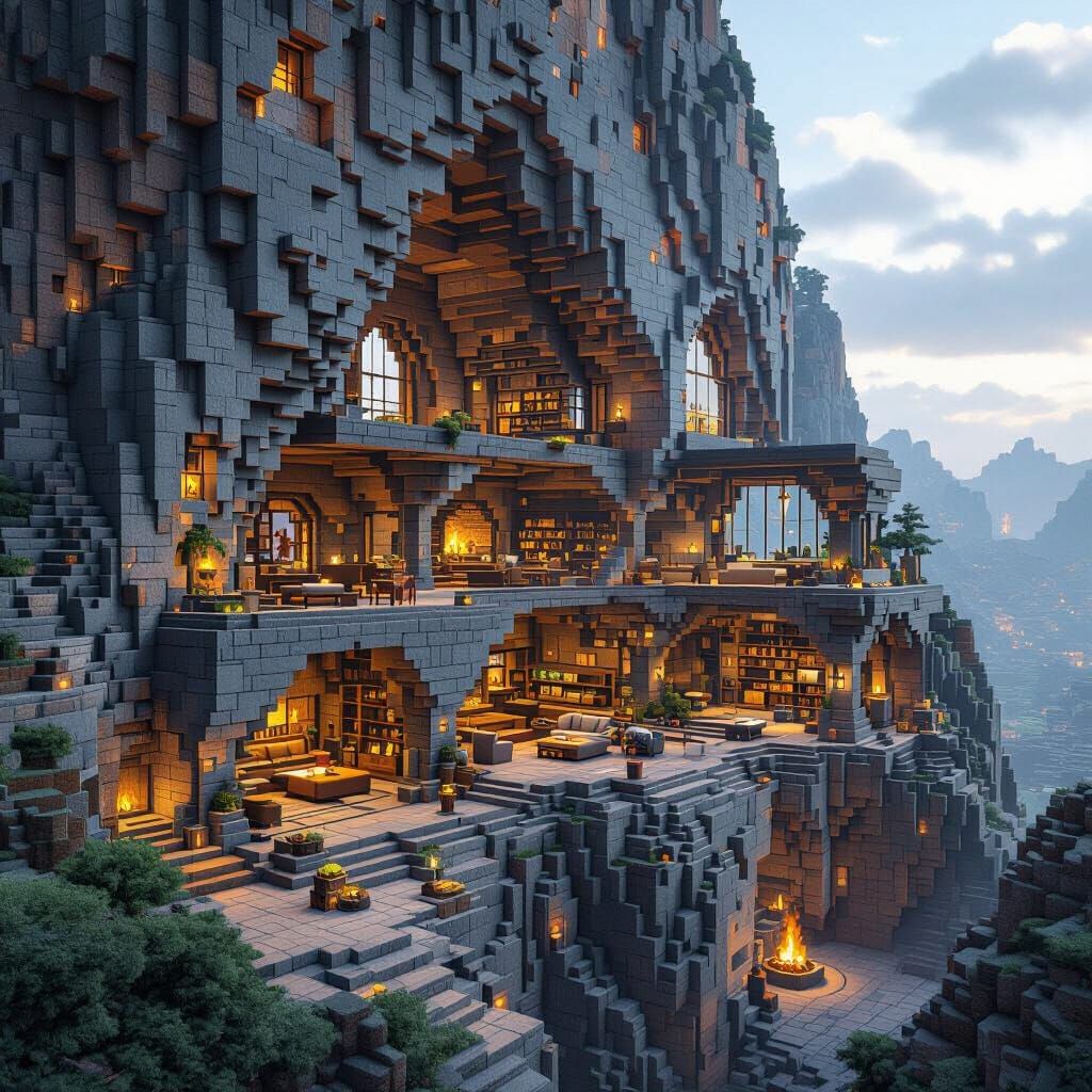 Massive Minecraft Cliffside Base with Industrial & Mystical ...