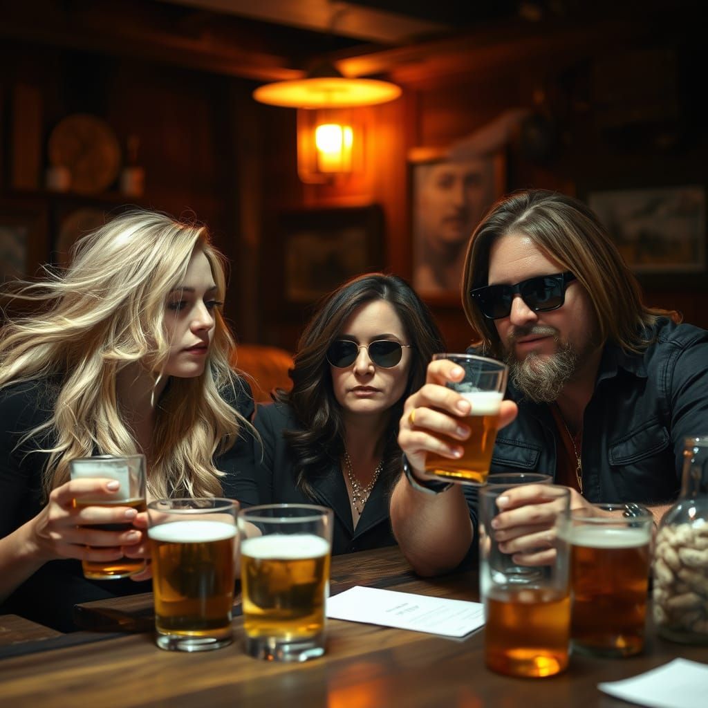 Musicians in Cozy Bar, Expressive Color