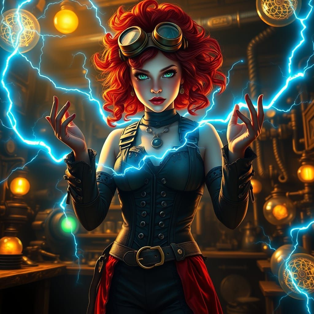Steampunk Siren in Gritty Industrial Wonderland