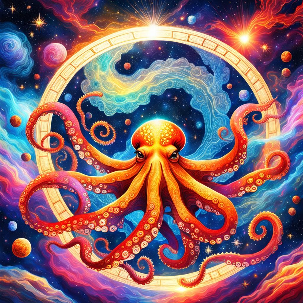 Psychedelic Octopus Nebula in Astral Space