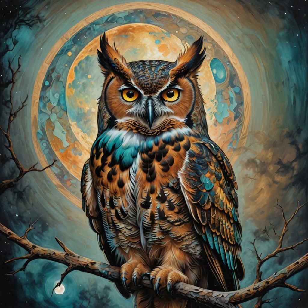 Sophia, Goddess of Wisdom, as Great Horned Owl